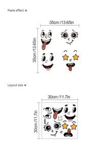 1pc Cartoon Decorative Wall Sticker, Funny Expression Decor Sticker, Cute Cat And Butterfly, Basketball Slow Motion Silhouette, Panda, PVC Self-Adhesive Removable Wall Sticker, Suitable For Bedroom, Living Room, Study, Dining Room, Bathroom, Home Wall Decoration, Etc. - Multicolor - View 6