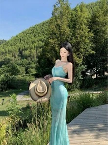 Women Short Dresses - Green - View 3