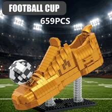 Colección de 834 piezas de bloques de construcción con diseño creativo, decoración de golf, fútbol, guante dorado, trofeo de mejor puntuación, decoración del hogar & colección, regalo de Navidad/Año Nuevo/Vacaciones/Cumpleaños - Multicolor - Ver 17