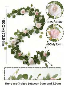 1pc/2pcs Silk Fabric Large Peony Flower Vine - Baby Pink - View 6