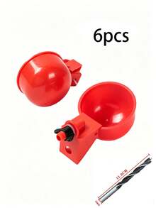 Automatic Poultry Waterer Red Plastic Chicken Watering System - Duck Goose Turkey Rabbit No Electricity Automatic Refill Waterer Set - Multicolor - View 7