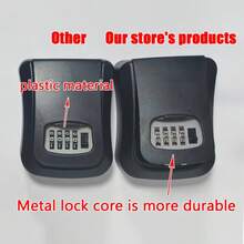 Wall-Mounted Password Key Lock Box, 4-Digit Resettable Code Waterproof Key , Aluminum Alloy Outdoor Key Storage Box With Dust Cover, Secure Key Storage For Home, Office, Garage, Airbnb, Rental Property, Construction Site - A - View 7