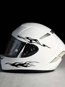 4pcs/Set Motorcycle Helmet & Car Rearview Mirror Flame Pattern Stickers, Eye-Catching Red/Orange/Black Color Scheme, Suitable For Helmets, Car Rearview Mirrors, Laptops, Water Bottles And More - Fashion Standard Stickers - 1pc - View 5