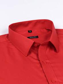 Rand paul Men's Microfiber Cotton Shirt - Comfortable And Stylish Slim Fit - 紅色 - 查看 6