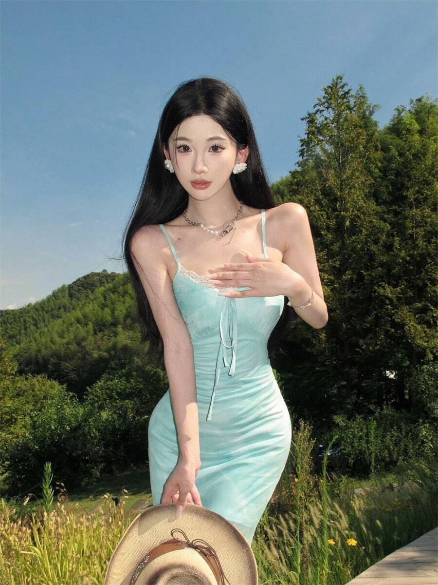 Women Short Dresses - Green - View 1