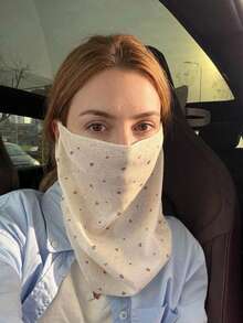 女款夏季碎花防曬面罩，輕盈透氣，全臉覆蓋含頸部防護，適合海灘度假或旅行 - 彩色 - 查看 7