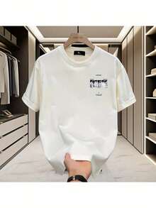 Vintage Pure Summer New American High Street T-Shirt, Crew Neck And Short Sleeves, Summer Tops - 白色 - 查看 2