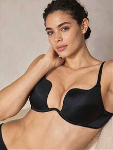 Veilyse Sujetador con aro y tirantes ajustables de color sólido, lencería para el verano - Negro - Ver 7