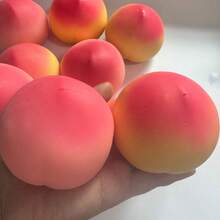 1pc Popular Realistic Peach Building Block Handmade Squeeze Ball Stress Relief Toy - Multicolor - View 8