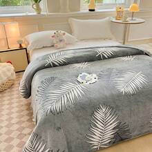 1 pezzo Coperta in pile soffice con motivo fiocco di neve, stile lussuoso, coperta da letto per camera da letto per tutte le stagioni, coperta per divano, coperta per riposino in ufficio, coperta per aereo - Grigio Scuro - Visualizzare 4