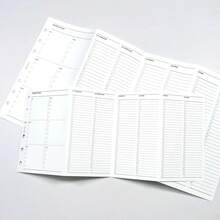5pcs A6 A7 4-Fold Yearly Planner Loose-Leaf Refill Pages, 5pcs 6-Hole Loose-Leaf Ring Binder Pages Compatible With Annual Schedule Planning Time Management Notebook, Campus Student Planner - 4-fold Annual Plan - View 2