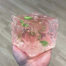 透明桃色葡萄花方塊派對小禮品，果凍感冰塊造型裝飾擺件，適合生日派對回禮、禮品袋填充物、桌面裝飾與拍照道具 - 多色 - 查看 3