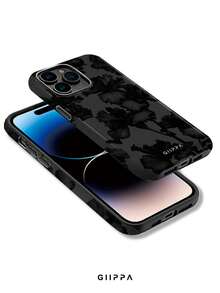 GIIPPA 1件深灰色背景鳶尾花圖案設計手機殼，適用於Phone 17 Pro Max，相容Phone 16 Pro Max、15 Pro Max、14 Pro Max，韓系高端時尚趣味手機殼，相容11/12/13/14/15/16 Pro Max Plus，優雅設計男女皆宜，復活節、婚禮季與生日送女友的完美禮物！ - 彩色 - 查看 3