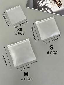 5/10/15/20pcs Multi-Size Transparent Frosted Cable Storage Bags, Zipper Storage Pouches, Travel Toiletry Bags, Makeup Bags, Coin Purses, Suitable For Home, Vacation, Halloween, Christmas - Clear - View 19