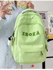 LECEY Casual Versatile Large Capacity Backpack - Green - View 2