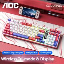 AOC Colorful Keyboard With Display Wireless Bluetooth Wired Three-Mode Gaming Keyboard Mechanical Feeling Computer Keyboards For PC Mac Laptop 99 Keys - View 11