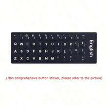 2/1pc Black Matte Reusable Paper Keyboard Stickers With White Letters, Suitable For Laptop, Computer And Desktop Keyboard - No Glue Needed, Laptop Stickers - View 13