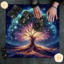 Tarot-Altar-Tuch, Hexen-Wicca-Tuch, geeignet für Tarot-Lesungen, Lebensbaum-Zeremonien, Meditationsräume, Tischdecke, Hexerei-Altar-Tuch, Vintage-Blumentischdecke, Hexerei-mystische Sterne und Mondzeichen, Orakel-Matte, Boho-Spielmatte, Heimdekoration - Verschiedenfarbig - Übersicht 5
