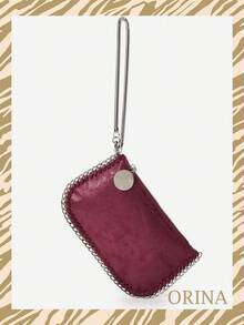 Bolso baguette de metal chapado en plata hecho a mano con correa de cadena, multifuncional y de múltiples usos, para llevar bajo el brazo, de mano, al hombro y cruzado - Burdeos - Ver 7