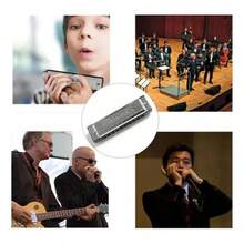Deluxe 10-Hole Diatonic Harmonica, Silver Color - Silver - View 10