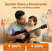 21in Soprano Acoustic Ukulele Kit Instruments With Tuner, Strap, 4 Strings, And Case - Concert Ukulele - Black - View 7