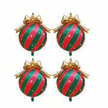 Christmas Bow & Colorful Ball Aluminum Foil Balloon Set, Suitable For New Year, New Year's Day, Christmas, Birthday, Home, Window Display, Photography Decoration - Multicolor - View 11