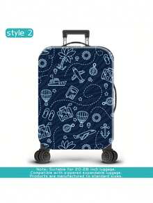 1PC Airplane Travel Flat Printed Luggage Protector (Luggage Cover Only, No Luggage Included) Essential Accessories For Travel And Checked Luggage. - Multicolor - View 12