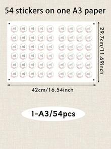 54-540張客製文字花環貼紙，個性化婚禮貼紙，客製文字圓形貼紙，可客製感謝貼紙，姓名標籤貼紙，生日貼紙，生日禮物，派對，禮品袋/禮盒，邀請函，優雅，花冠 - 風格A - 查看 22