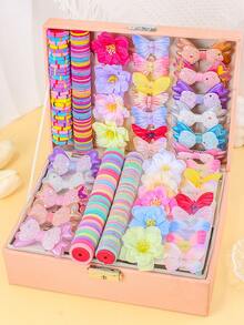 184/10pcs/Set Macaron Colorful Girl Hair Accessories, Includes Macaron Colored Thin Elastic Hair Ties, Gradient Rhinestone Bow Side Clips, 3D Fabric Artificial Flower Hair Clips, Colorful Gentle Multi-Color Versatile Hair Accessory Set - Suitable For Women And Girls, Suitable For Daily, Dating, School, Vacation, Beach, Party, Holiday, Gift, Graduation Season - Multicolor - View 2