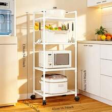 1 buah Troli Penyimpanan Bergulir Multi-Lapisan, Troli Organizer Multifungsi Bergerak Hemat Ruang, Cocok untuk Dapur, Kamar Mandi, Kamar Tidur, Ruang Cuci, Rak Penyimpanan Mandiri - MultiWarna - View 15