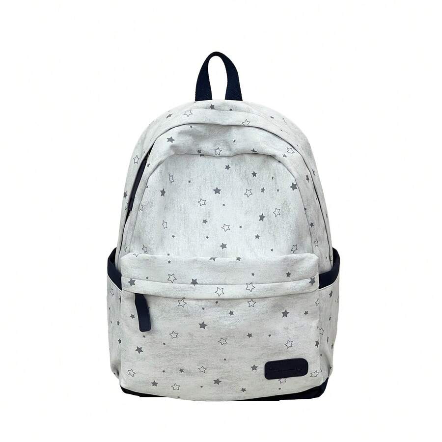 LECEY Fashion Casual Large Capacity Backpack - White - View 1