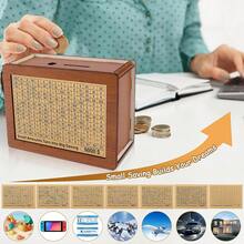 Wooden Cash Savings Box, Money Bank, Wooden Coin Bank With Counting Goal - A - View 4