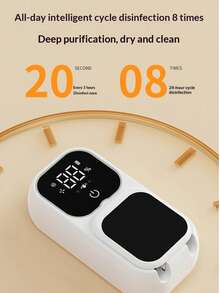 Sterilisator Sikat Gigi Sensor Pintar yang Dipasang di Dinding, Sterilisator Sikat Gigi UV dengan Sensor Inframerah Otomatis Membuka dan Menutup, Layar Digital, Tempat Sikat Gigi Anti Debu untuk Penyimpanan Kamar Mandi - MultiWarna - View 9