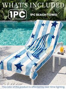 1pc Beach Towel, Beach Essential, Vacation & Bathroom Decor, Super Absorbent, Suitable For Bathroom, Swimming, Fitness, Yoga, Soft Microfiber, Lightweight & Portable, Windproof, Sun Protection, Sand-Resistant, Summer Travel - Multicolor - View 3