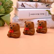 Cute Bear Cartoon Storage Box, Jewelry Packaging Box, Ring & Earring Box, Flocked Jewelry Box, Birthday Gift - Multicolor - View 4