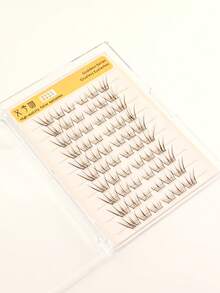 60 Clusters Glue-Free False Eyelashes, Brown Natural Realistic Korean Style, Easy For Beginners To Wear, Lash Clusters, Single Cluster False Eyelashes, Eyelashes, False Eyelashes, Cartoon Style Cos - C - View 5