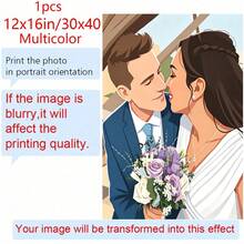 Retrato plano, ilustración personalizada, foto personalizada, ilustración de foto, retrato personalizado, regalo para novio, regalo para novia, para la familia, decoración de sala de estar, regalo de cumpleaños, decoración del hogar, minimalismo moderno - Multicolor - Ver 14