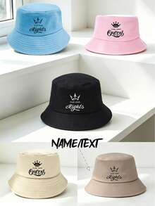 1pc Breathable Bucket Hat, Sun-Protective Customizable With Images Text Names Logos For Men And Women - Multicolor - View 2