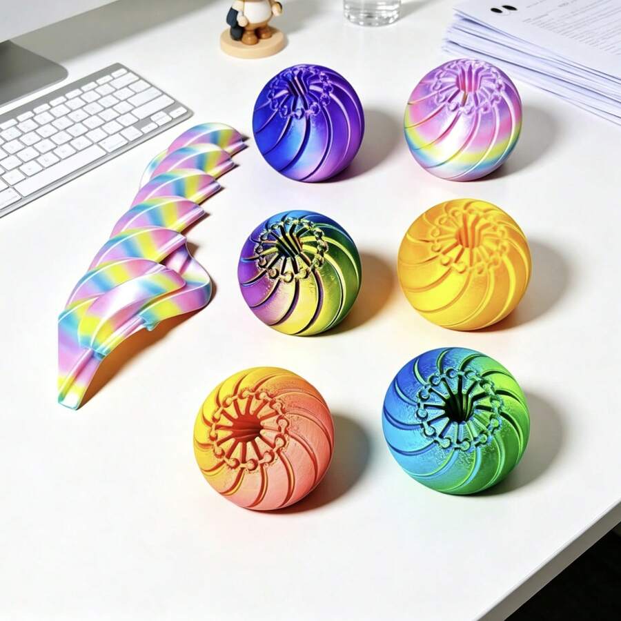1件 3D列印可變形龍鱗紓壓蛋，可扭轉旋轉扭動的龍玩具，創意手指紓壓桌面玩具，節日禮物與派對，隨機顏色