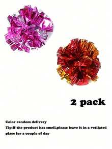 2/4/6 piezas Pelotas crujientes para gatos, juguetes brillantes para aliviar el estrés, adecuados para hogares con múltiples gatos, gatitos y gatos adultos, regalo perfecto del Día de San Valentín para mascotas - Multicolor - Ver 9