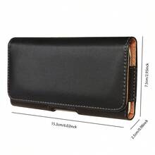 Universal Phone Waist Bag Protective Case, Belt Waist Pouch For Elderly Phone And Smartphone, Leather Waist Bag For Middle-Aged And Elderly - Black - View 7