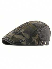 Camouflage Beret Hat Unisex Autumn/Winter New Fashion Washed Baseball Cap Outdoor Commute Forward Cap - Camouflage Stripes - View 11
