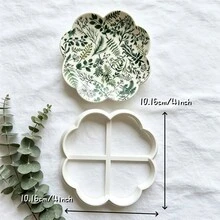 大型花卉聚合物黏土模具組，多種形狀模具，適用於軟黏土珠寶托盤、裝飾盤、家居裝飾、手工耳環與DIY手工藝 - 花朵 - 查看 20
