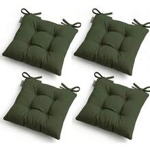 4 Packs Pofidik Chair Seat Cushions, 40*40 Cm – Extra Soft & Comfortable In Der Turkei - Dark Green - View 2