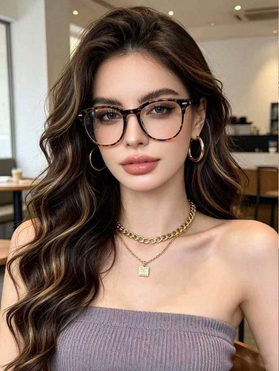 1/2/3pcs Campus Fashion Glasses, Cute And Versatile, Suitable For Daily Use, Office, Watching TV, Gaming, Phone Decoration, Unisex - Multicolor - View 1
