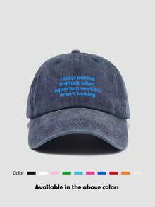 1 pieza Gorra de béisbol decorativa estampada unisex, gorra de pico de pato lavada y desgastada vintage, gorra de camionero deportiva transpirable, adecuada para uso diario, pesca, viajes al aire libre - Multicolor - Ver 12