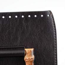 1pc PU Leather DIY Handbag Flap, One-Piece Non-Detachable Handle, With Metal Twist Lock, Pre-Punched Edge Design, Handmade Crochet Bag Making Accessory, 6 Colors Available Replacement Material - Multicolor - View 8