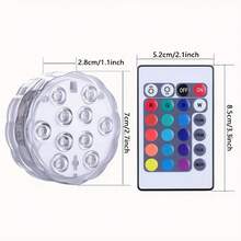 10 LED Pool Lights, Remote Control Color Changing Pool Atmosphere Lights, Waterproof RGB Ambiance Lighting For Pond, Swimming Pool, Aquarium, Bathtub - Suitable For Wedding, Fountain, Holiday Party - 多色 - 查看 4