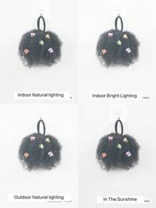 Synthetic 2pcs Luxury Kids Hair Buns Kids Afro Puff Soft Marley Kinky Bulk For Hair Girl With Elastic Children's Wig - Natural Black - View 8