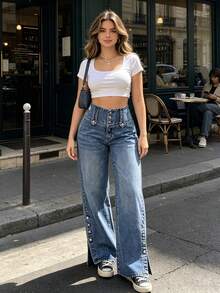 Women's Sexy Bodycon Denim Midi Dress Slim Fit Cami U-Neck Washed Jeans Pencil Dress For Club Party Night Out Size S-XXL. - 中等水洗藍 - 查看 2